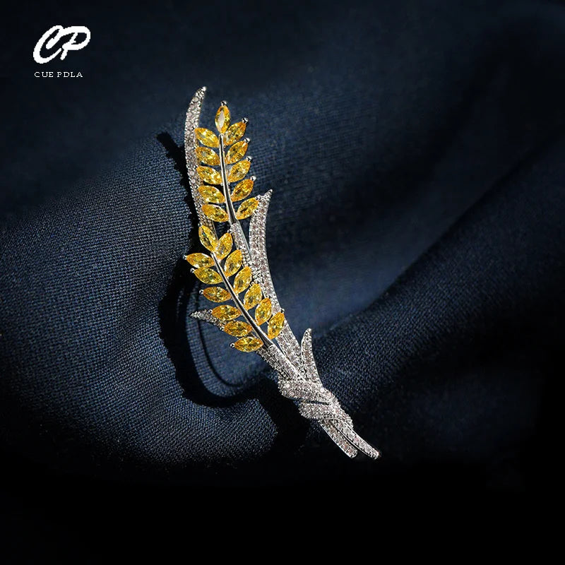 Gold Coloren Wheat Ear Brooch Fresh And Natural Wind Triticum Aestivum Badge Fashion Men/Women's Clothing  Accessories