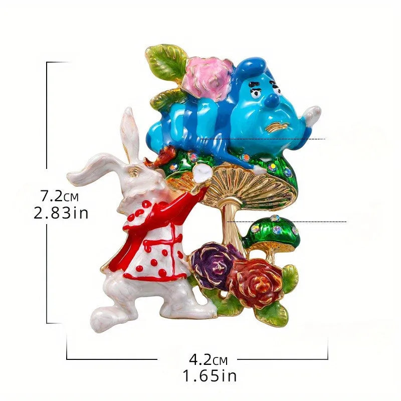 Retro Alloy Rabbit Brooch Pins Female Ins Trendy Party Coller Cute Sweater Brooches Accessories