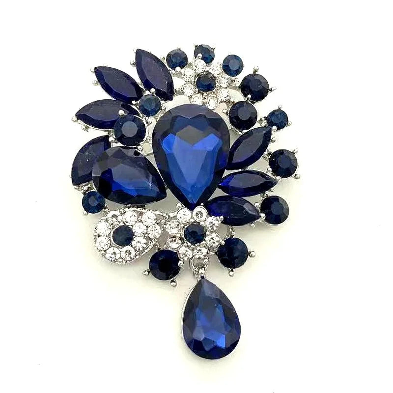 Fashionable Luxurious Glass Imitation Crystal Brooch Personalized Acrylic Retro Badge Coat Clothing Wedding Accessories Jewelry