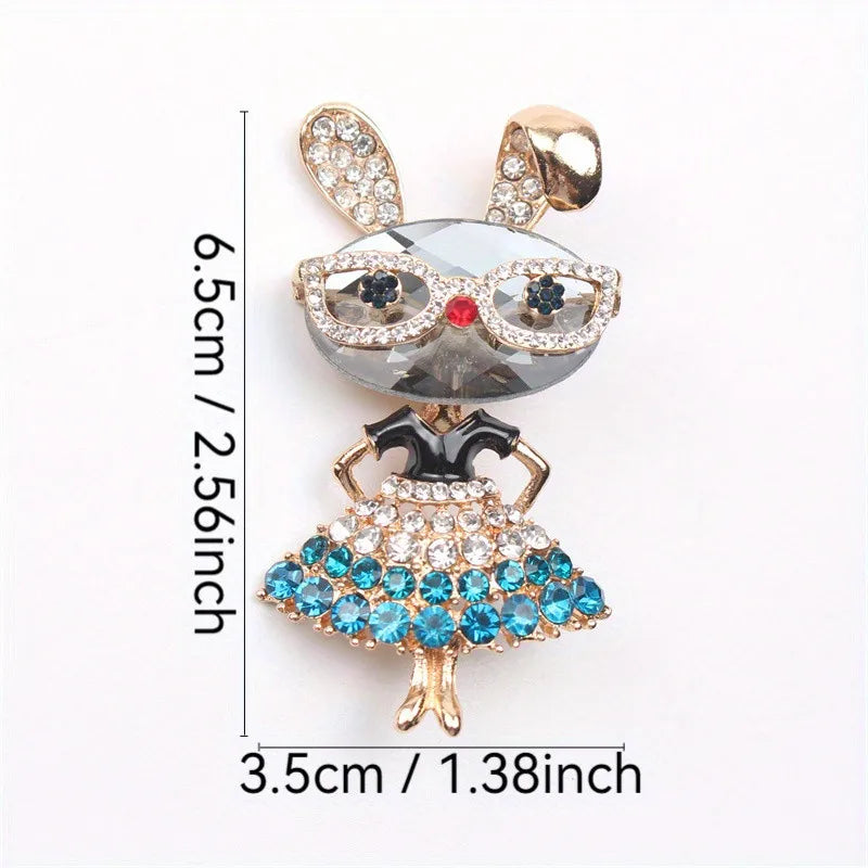 Retro Alloy Rabbit Brooch Pins Female Ins Trendy Party Coller Cute Sweater Brooches Accessories
