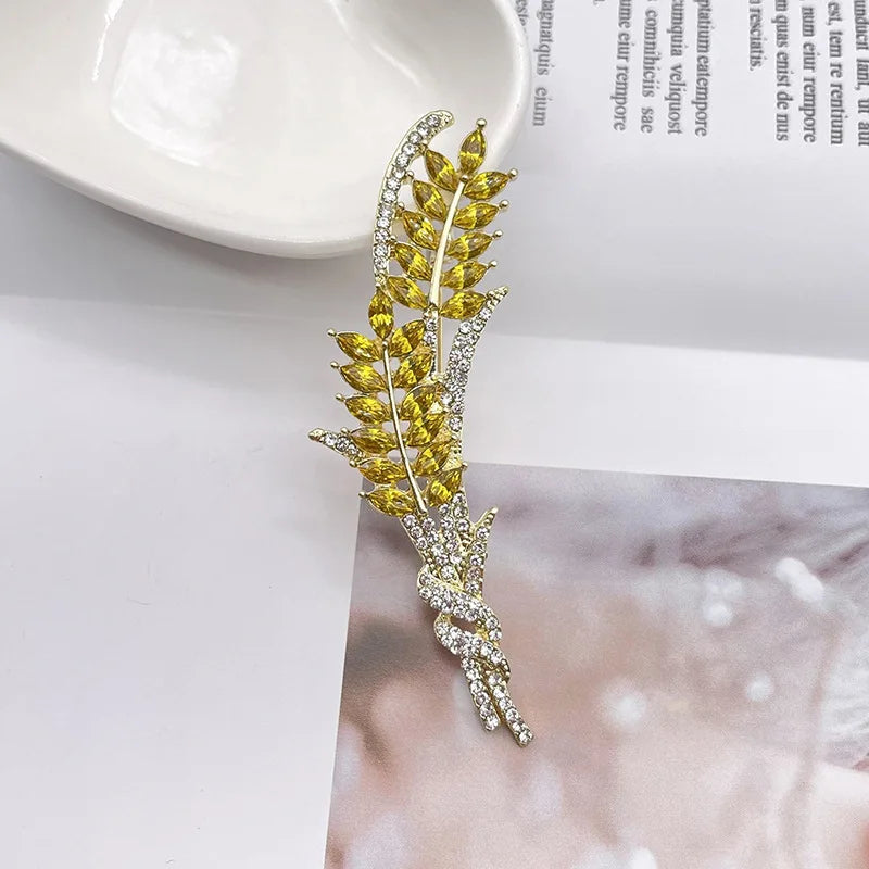 Gold Coloren Wheat Ear Brooch Fresh And Natural Wind Triticum Aestivum Badge Fashion Men/Women's Clothing  Accessories