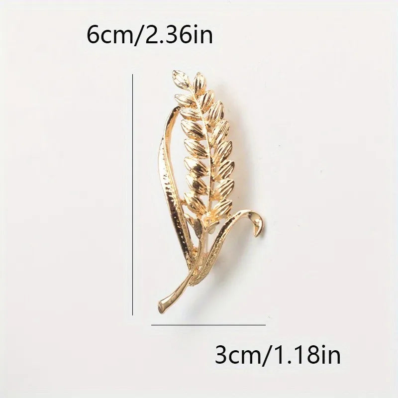 Luxury Rhinestone Wheat Ear Brooch Collar Pins for Suit Shining Women Men's Party Brooches Jewelry