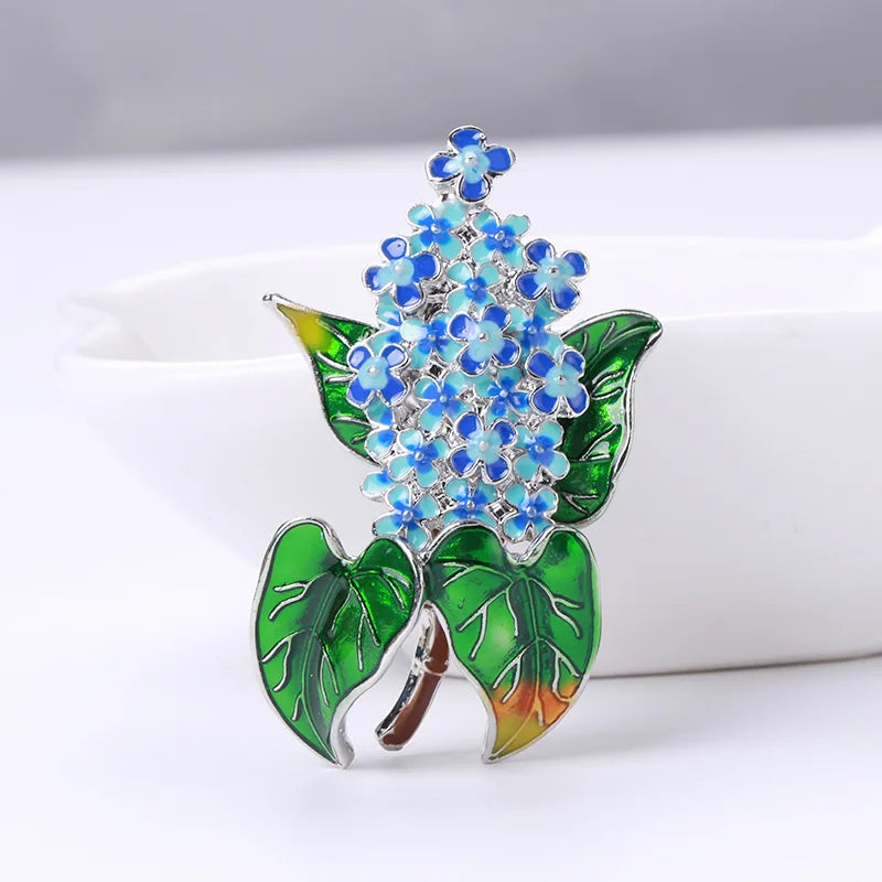 Fashion Retro European And American lilac Brooch Female Wild Clothing Accessories Plant Series Brooch