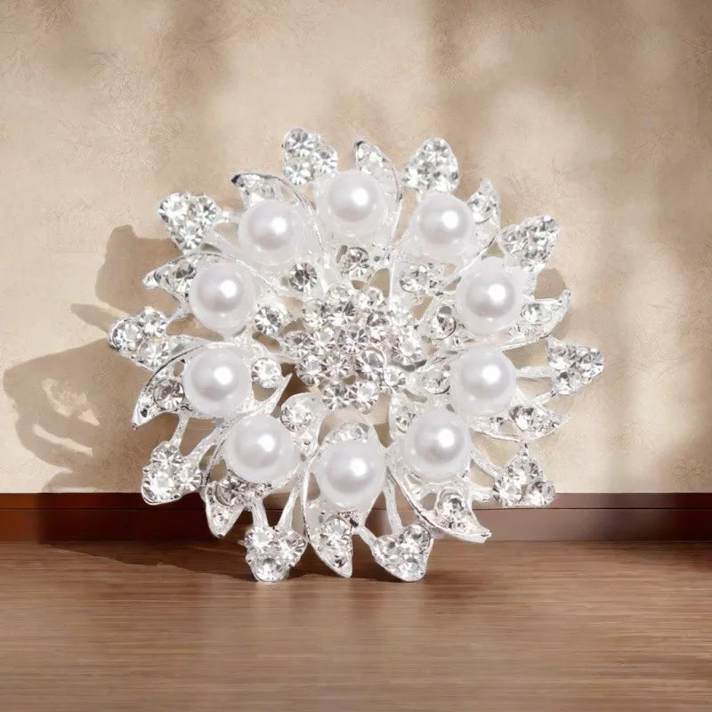 Freshwater Shell Corsage European and American Micro-pearl Anti-glare Dual-purpose Brooch Women's Clothing Accessories