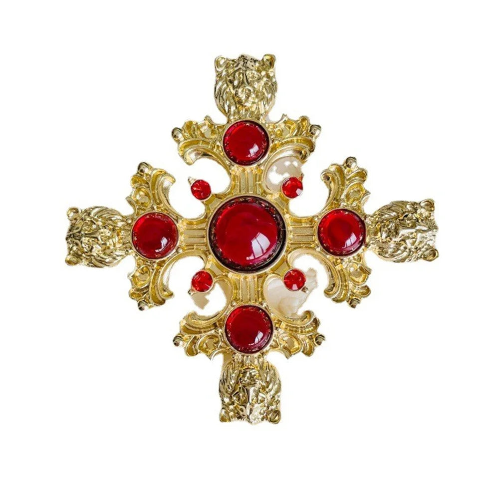 Classic Vintage Vintage Cross Lion Head Brooch Necklace Pendant Dual-use Fashion Old Badge Unisex Clothing Accessories Pins