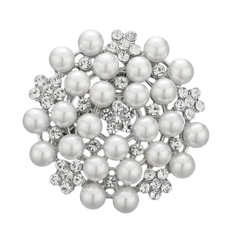 Freshwater Shell Corsage European and American Micro-pearl Anti-glare Dual-purpose Brooch Women's Clothing Accessories