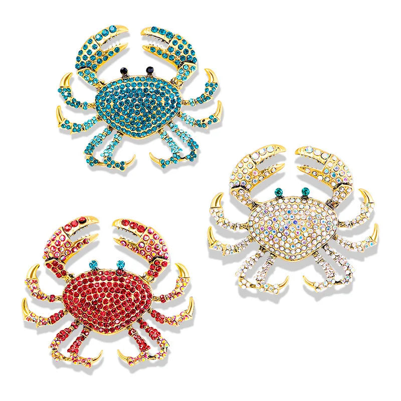 1pcs Fashion Vintage Crab Brooches Women Men Sea Animal Corsage Accessories Pin