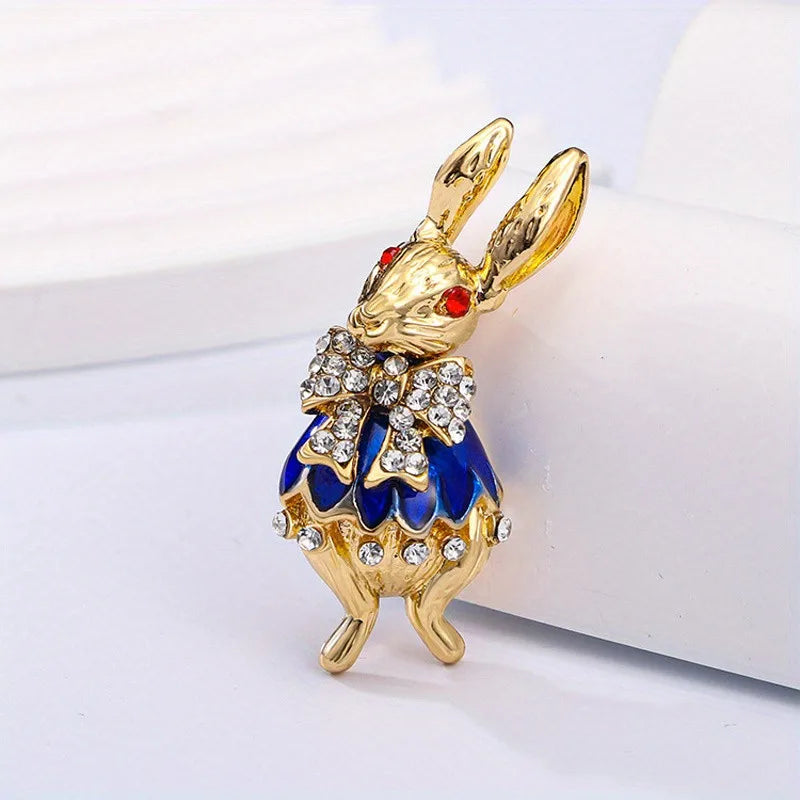 Retro Alloy Rabbit Brooch Pins Female Ins Trendy Party Coller Cute Sweater Brooches Accessories