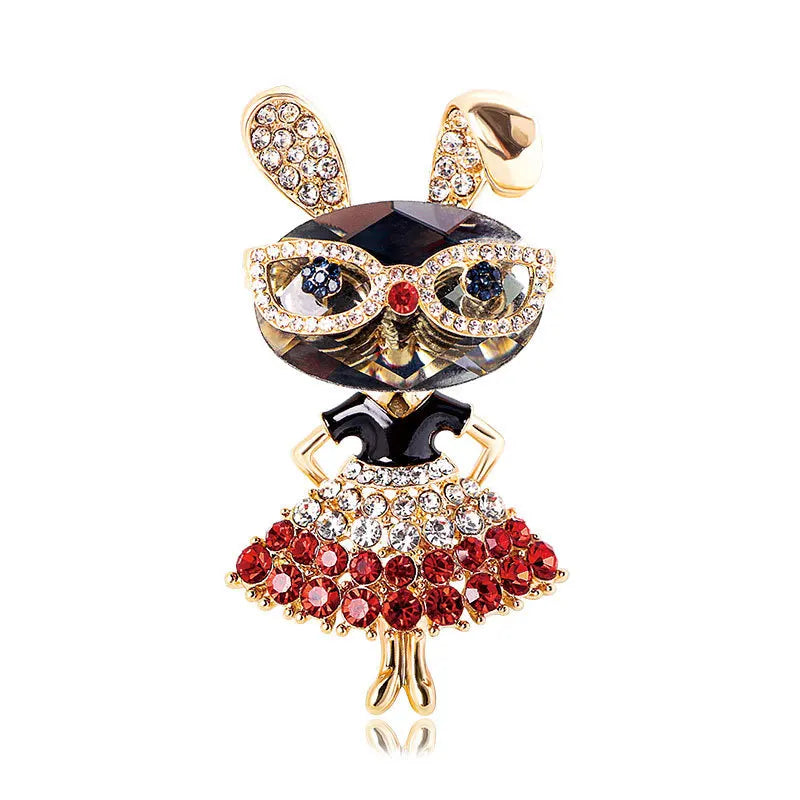 Retro Alloy Rabbit Brooch Pins Female Ins Trendy Party Coller Cute Sweater Brooches Accessories