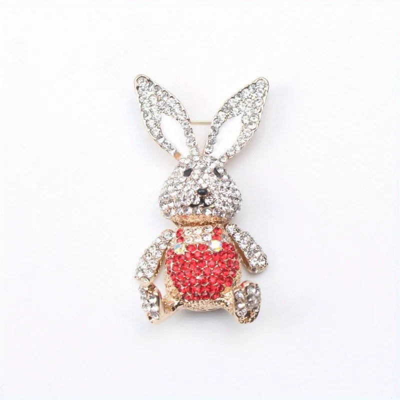 Retro Alloy Rabbit Brooch Pins Female Ins Trendy Party Coller Cute Sweater Brooches Accessories