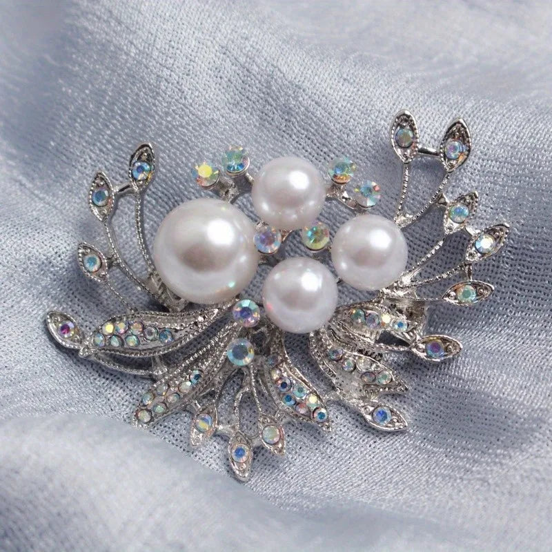 Freshwater Shell Corsage European and American Micro-pearl Anti-glare Dual-purpose Brooch Women's Clothing Accessories