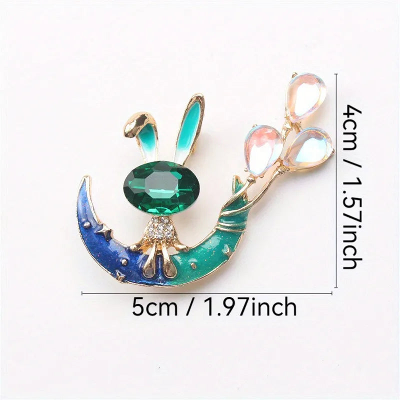Retro Alloy Rabbit Brooch Pins Female Ins Trendy Party Coller Cute Sweater Brooches Accessories