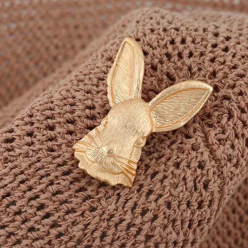 Retro Alloy Rabbit Brooch Pins Female Ins Trendy Party Coller Cute Sweater Brooches Accessories