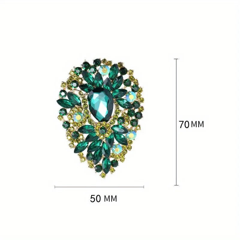 Women Luxury Rhinestone Brooch Waterdrop Rhinestone Jewelry Wedding Party Pins Corsage