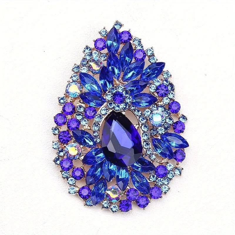 Women Luxury Rhinestone Brooch Waterdrop Rhinestone Jewelry Wedding Party Pins Corsage