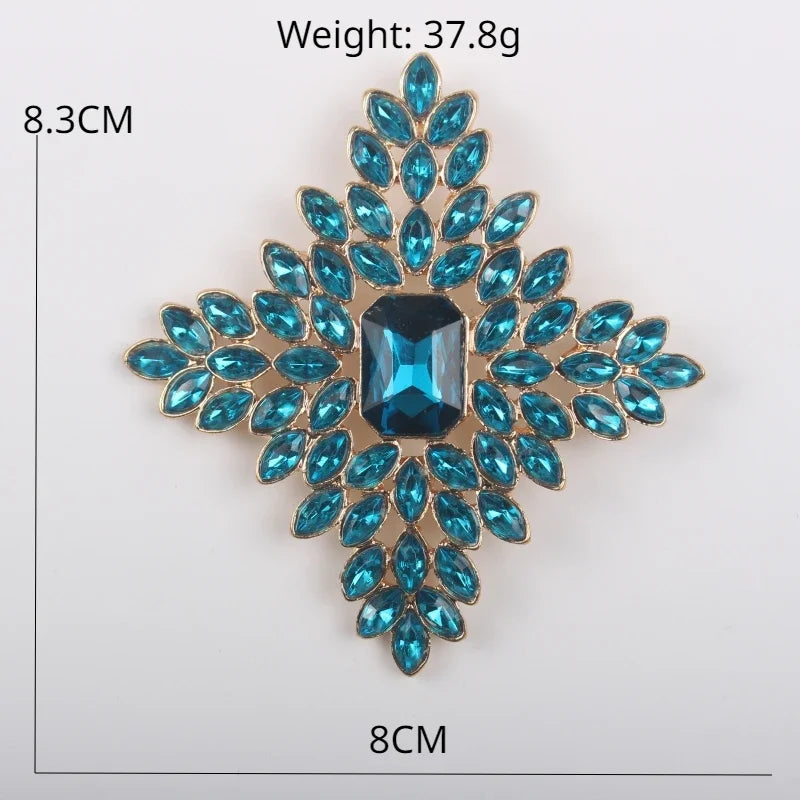 Medieval Minimalist Atmospheric Rhinestone Brooch Full Of Diamonds Elegant Retro Luxury Badge Men/Women's Clothing Accessories