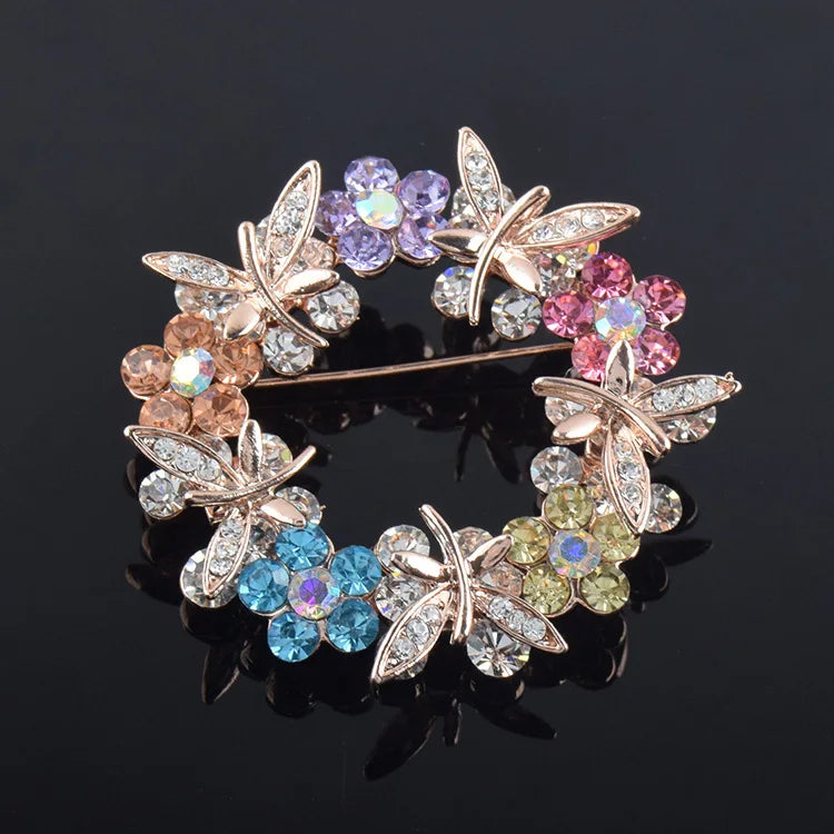 women's round brooch simple wreath buckle pin corsage accessories