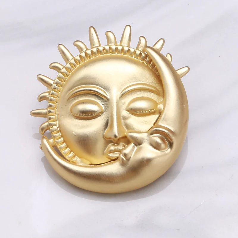 Personalized and Creative  God Moon Sun Shining Together Matte Clothing Decoration Corsage Female Accessories
