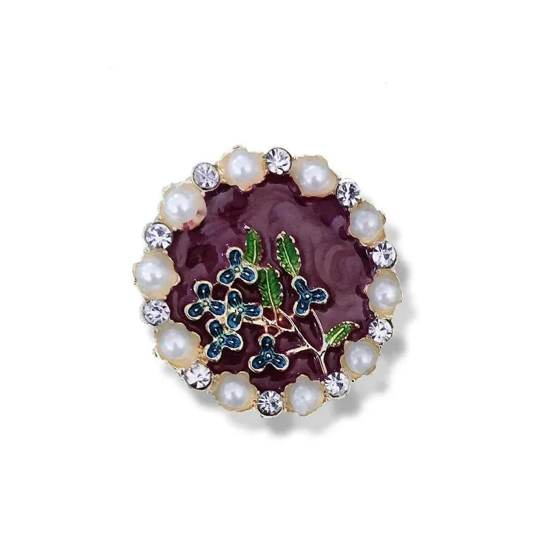 Vintage Enamel Drop Oil Sunflower Geometric Brooch Imitation Pearl Starry Sky Cat Tassel Badge Men/Women's Clothing Accessories