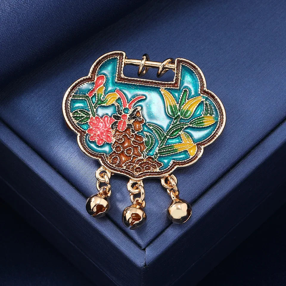 Vintage Enamel Drop Oil Sunflower Geometric Brooch Imitation Pearl Starry Sky Cat Tassel Badge Men/Women's Clothing Accessories