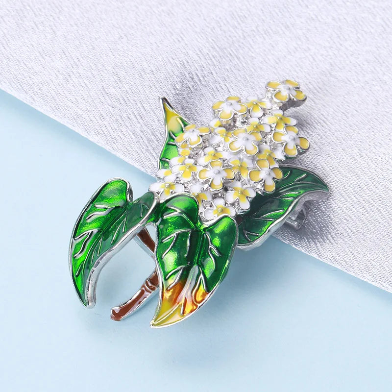 Fashion Retro European And American lilac Brooch Female Wild Clothing Accessories Plant Series Brooch