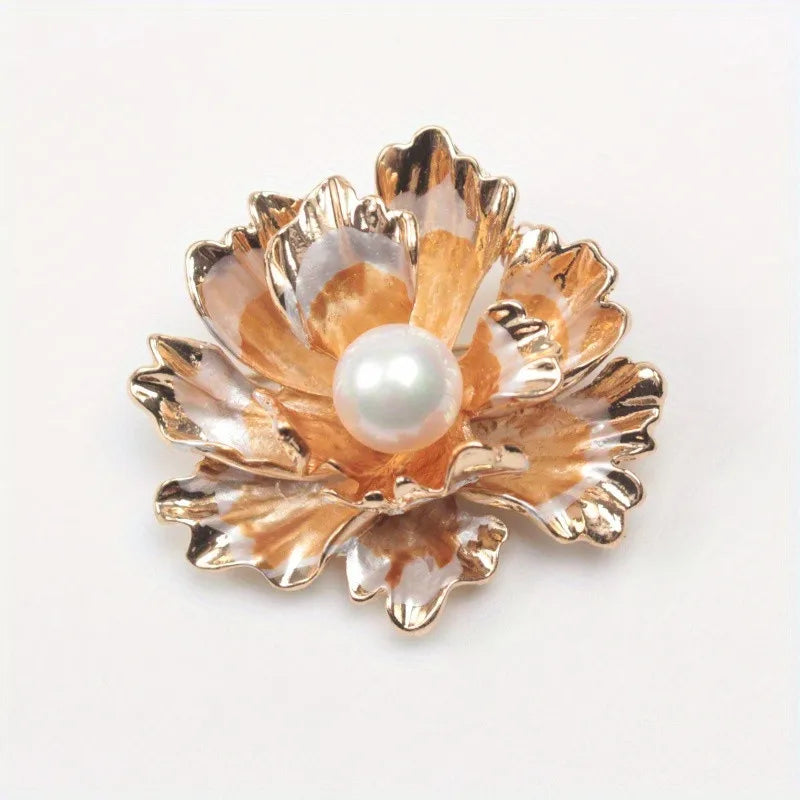 Freshwater Shell Corsage European and American Micro-pearl Anti-glare Dual-purpose Brooch Women's Clothing Accessories