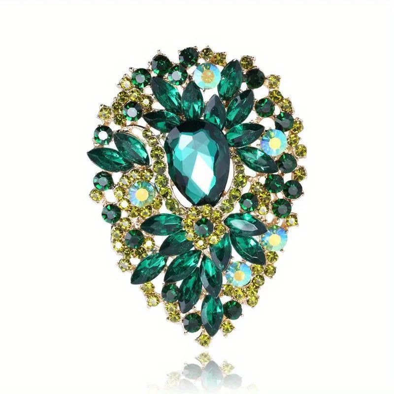 Women Luxury Rhinestone Brooch Waterdrop Rhinestone Jewelry Wedding Party Pins Corsage