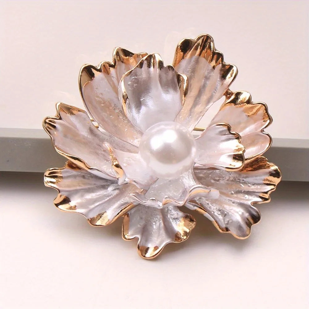 Freshwater Shell Corsage European and American Micro-pearl Anti-glare Dual-purpose Brooch Women's Clothing Accessories