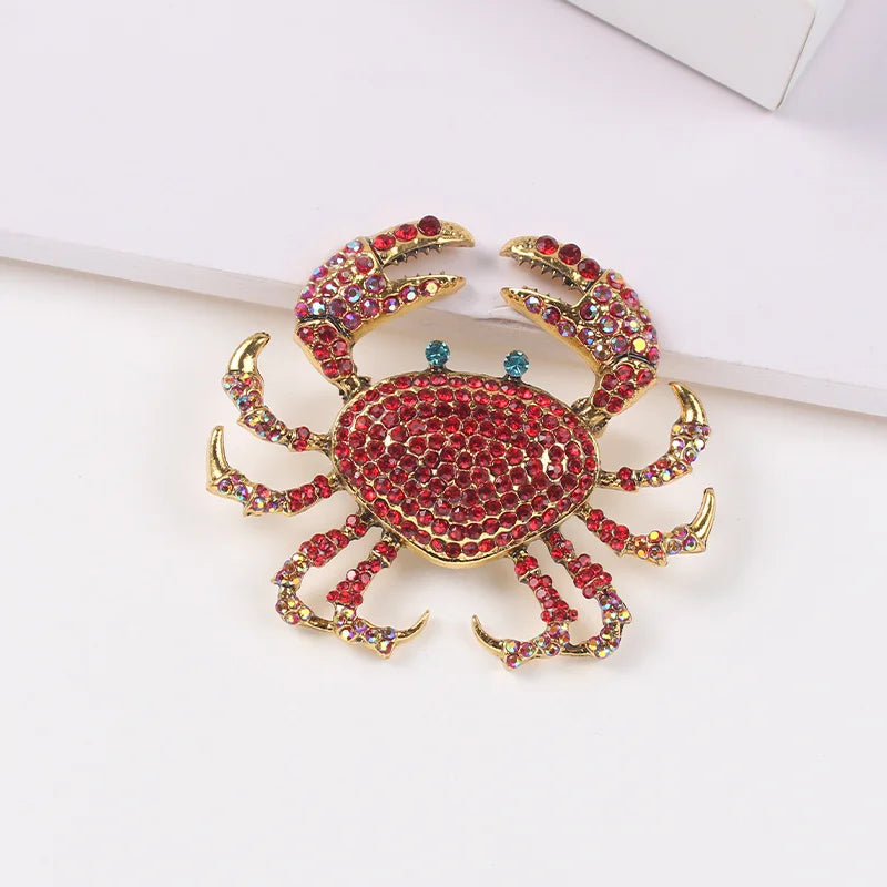 1pcs Fashion Vintage Crab Brooches Women Men Sea Animal Corsage Accessories Pin