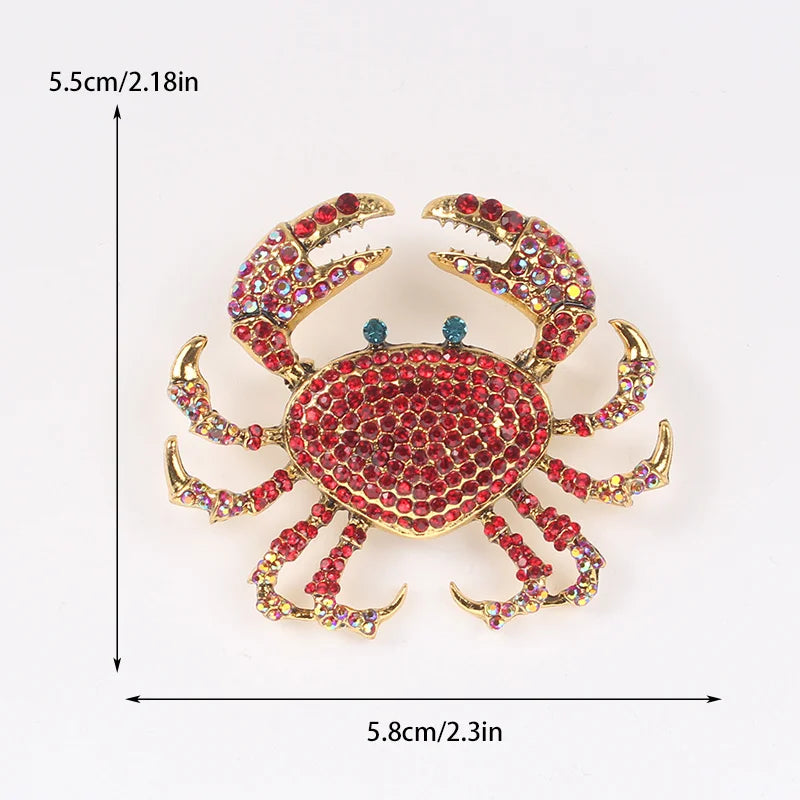 1pcs Fashion Vintage Crab Brooches Women Men Sea Animal Corsage Accessories Pin
