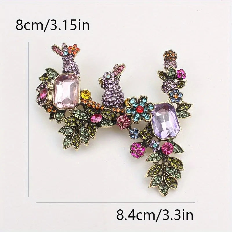 Retro Alloy Rabbit Brooch Pins Female Ins Trendy Party Coller Cute Sweater Brooches Accessories