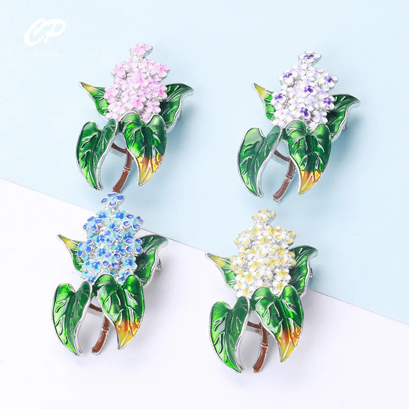 Fashion Retro European And American lilac Brooch Female Wild Clothing Accessories Plant Series Brooch