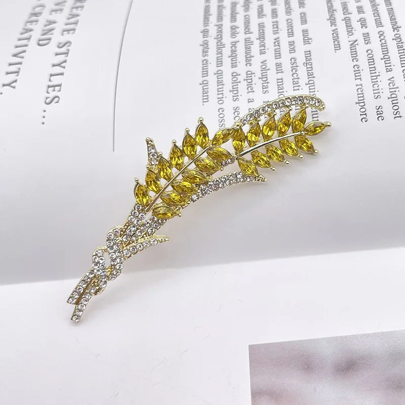 Gold Coloren Wheat Ear Brooch Fresh And Natural Wind Triticum Aestivum Badge Fashion Men/Women's Clothing  Accessories