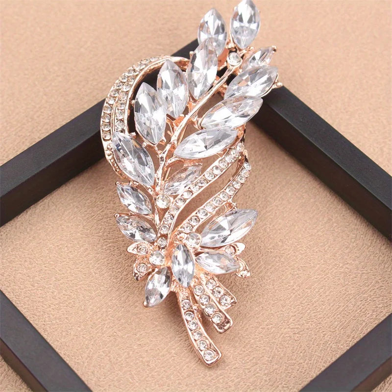 Brooch Ladies High-End Crystal Accessories Retro Atmosphere Suit Corsage Coat Brooch Birthday Gift