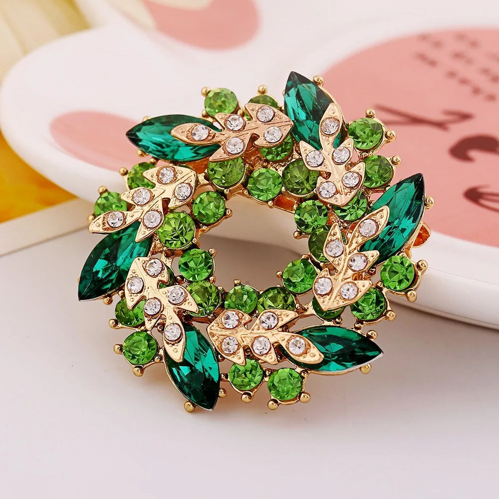 women's round brooch simple wreath buckle pin corsage accessories