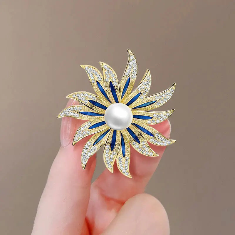 Freshwater Shell Corsage European and American Micro-pearl Anti-glare Dual-purpose Brooch Women's Clothing Accessories