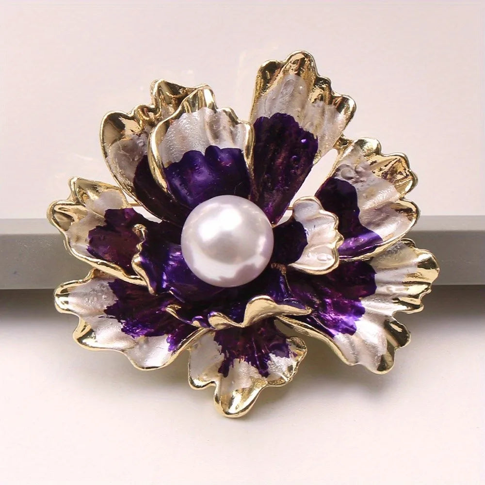 Freshwater Shell Corsage European and American Micro-pearl Anti-glare Dual-purpose Brooch Women's Clothing Accessories