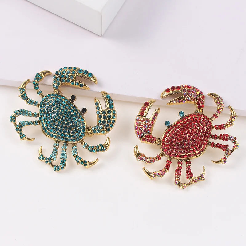 1pcs Fashion Vintage Crab Brooches Women Men Sea Animal Corsage Accessories Pin