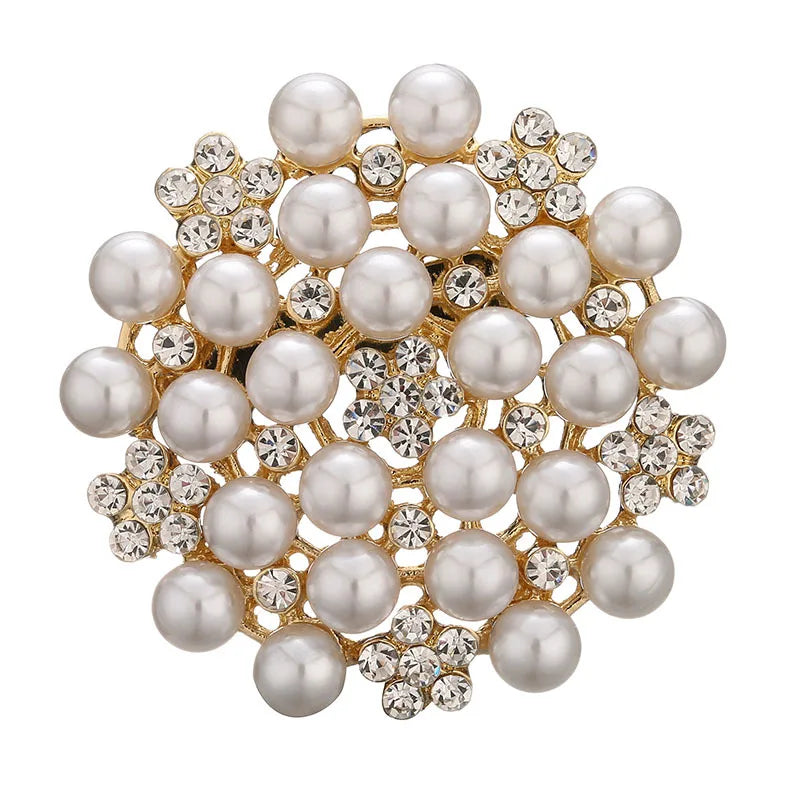 Freshwater Shell Corsage European and American Micro-pearl Anti-glare Dual-purpose Brooch Women's Clothing Accessories