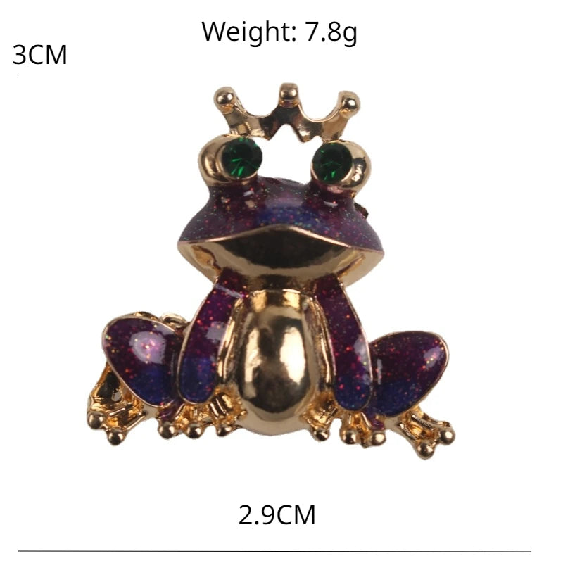 European And American Fashion Crowns Cute Frog Brooches Creative Oil Dripping Animal Badges Men/Women's Clothing Accessories