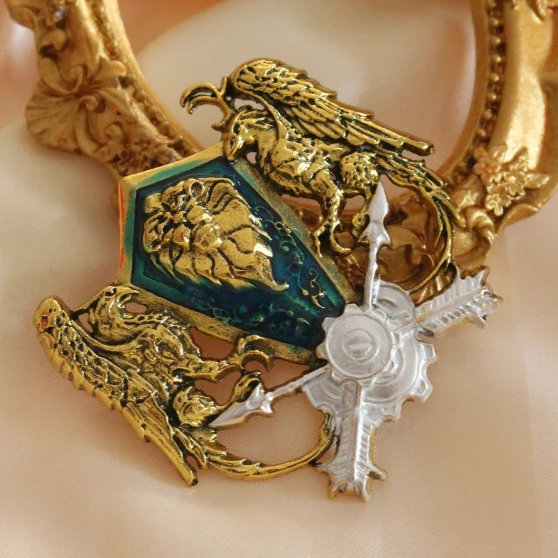 Classic Retro Angel Wings Master Brooch Exaggerated Personality Alloy Animal Emblem Men's Suit Shirt Clothing Accessories Pins