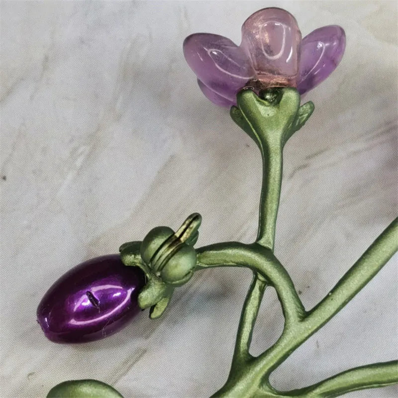 Plants And Flowers Exquisite High-End Temperament Violet Freshwater Pearl Brooch Accessories Women