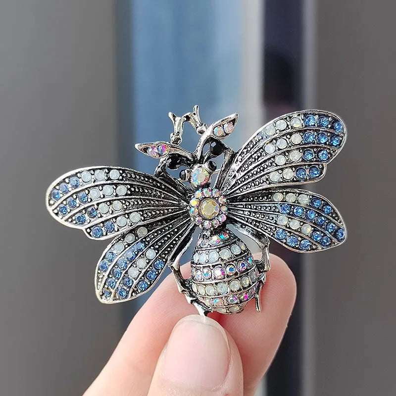 Personalized Retro Imitation Pearl Simple Little Bee Brooch Fashionable Exquisite Insect Emblem Men Women's Clothing Accessories