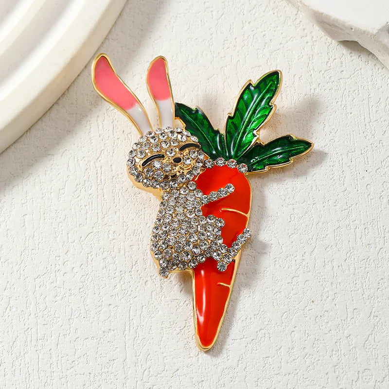 Retro Alloy Rabbit Brooch Pins Female Ins Trendy Party Coller Cute Sweater Brooches Accessories
