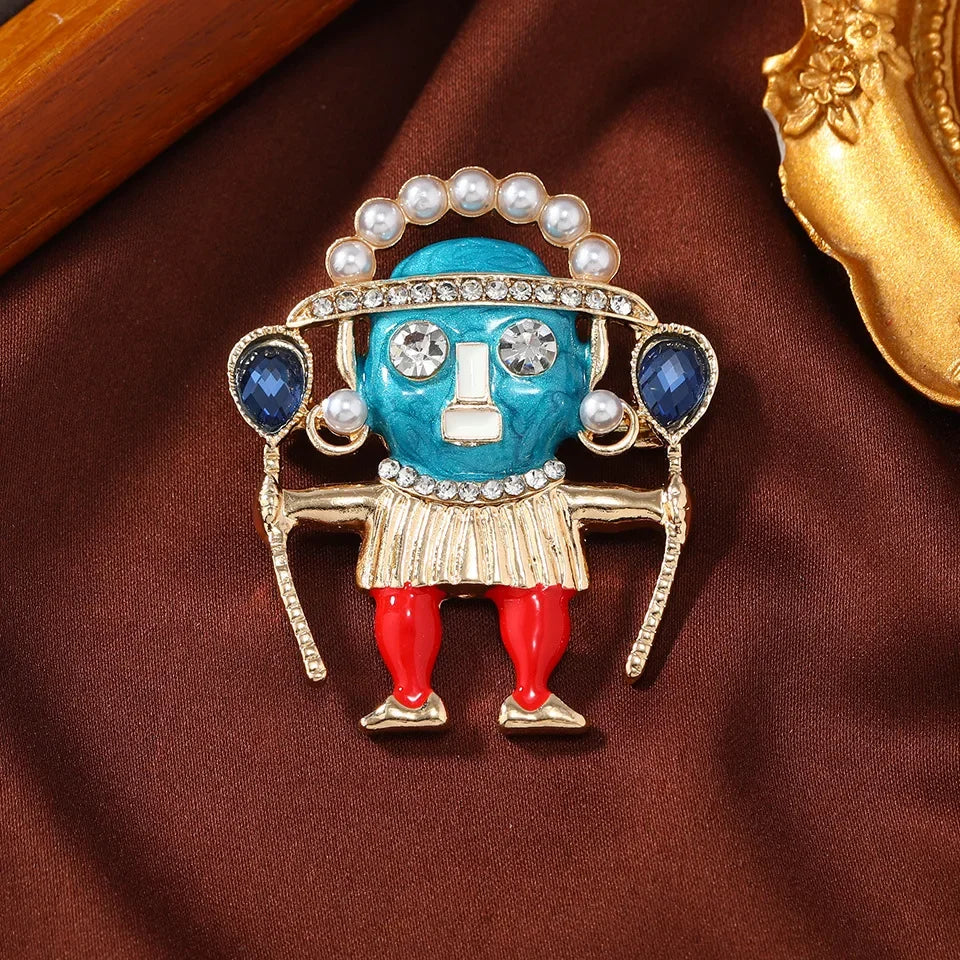 Vintage Enamel Drop Oil Sunflower Geometric Brooch Imitation Pearl Starry Sky Cat Tassel Badge Men/Women's Clothing Accessories