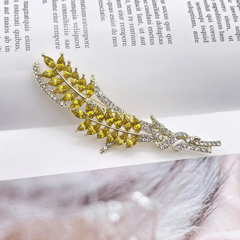 Gold Coloren Wheat Ear Brooch Fresh And Natural Wind Triticum Aestivum Badge Fashion Men/Women's Clothing  Accessories