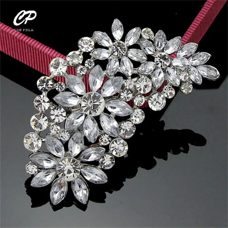 Fashion Exaggeration Luxury Multi-color Feather Rhinestone Brooch Corsage Women's Dress Accessories Jewelry