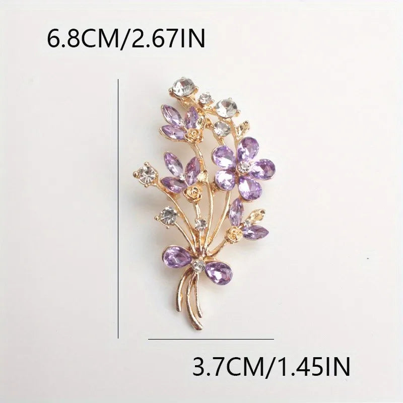 Luxury Rhinestone Wheat Ear Brooch Collar Pins for Suit Shining Women Men's Party Brooches Jewelry