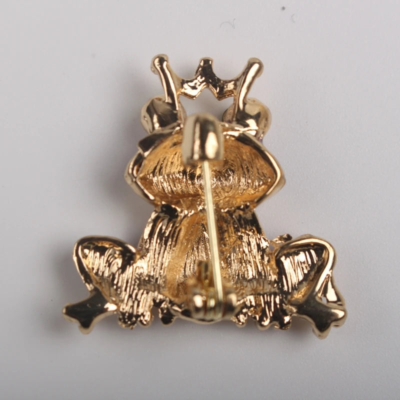 European And American Fashion Crowns Cute Frog Brooches Creative Oil Dripping Animal Badges Men/Women's Clothing Accessories