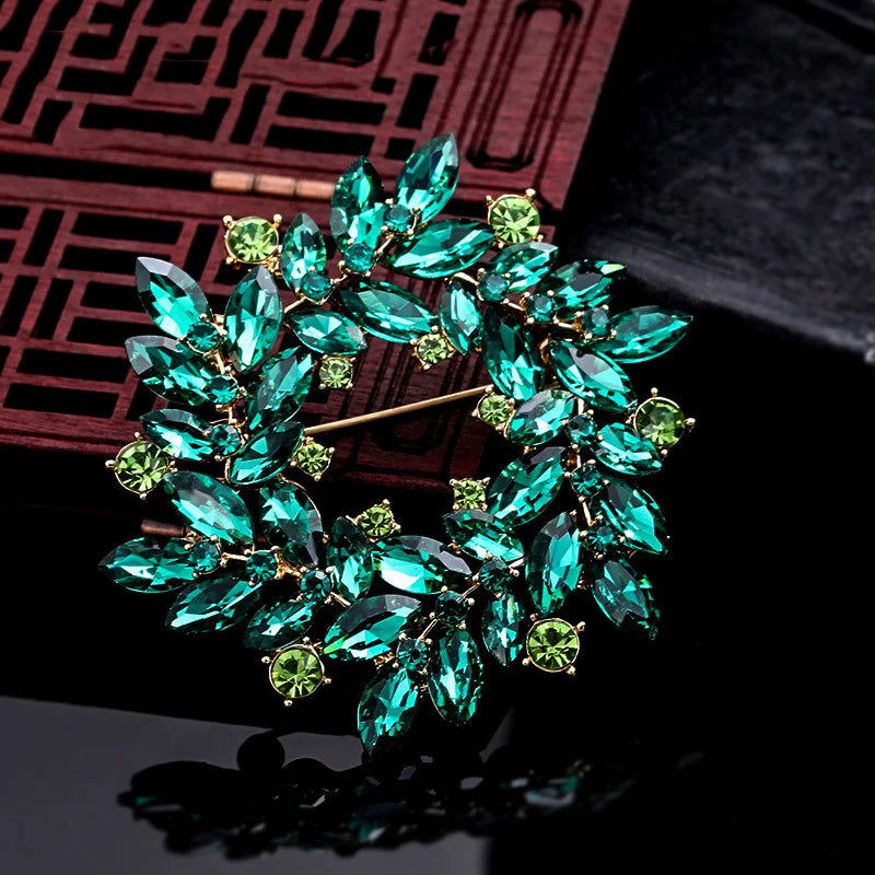 women's round brooch simple wreath buckle pin corsage accessories